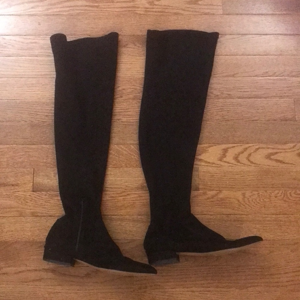 Banana Republic Black Over-the-Knee Boots Sleek Suede Style